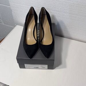 Ann Taylor Mila Elegant Black Suede Leather Heels